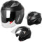 Motorradhelm Helm Sturzhelm Jethelm Roller Innensonnenblende Visier Schwarz Matt L