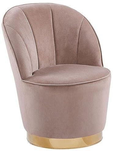 Beliani Trendy Sessel samtige Polsterbezug Hellbeige Alby