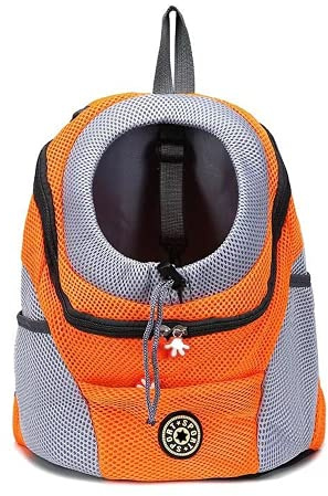 Linghe Sac à Dos Pliable pour Chien de Voyage pour Animaux de Compagnie pour Chat Sacs à Dos de Transport pour Chiens Petit Transporteur (Orange, M)