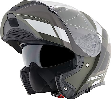 Bogotto FF403 Murata casco apribile, nero/verde/bianco, XS (53/54)