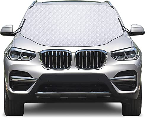 Karvipark Car Windscreen Cover, SUV Magnetic Windshield Car Cover, Snow Ice Frost UV Protective Front Window Cover, Sun Shade Snow Cover with Dust Water Resistent, Perfect for Cars SUVs and Trucks