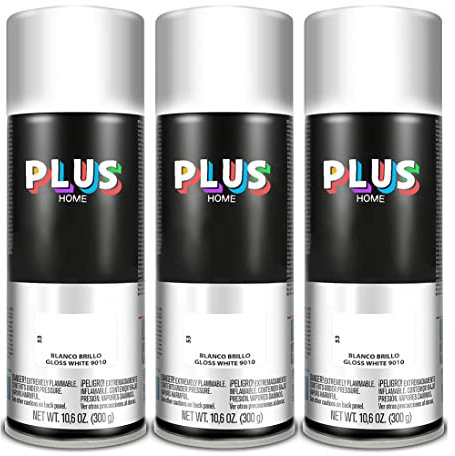 Pintura Spray 520cc para pintar todo tipo de super cies: madera, metal, cartón, tela, piedra, bra de vidrio, plásticos rígidos, etc para bricolaje y DIY.Blanco Brillo (Ral:9010)(Paquete de 3 )