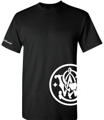 Smith & Wesson T-Shirt da Uomo con Licenza Ufficiale, 100% Cotone, a Maniche Corte, Girocollo con Grafica, Maglietta Avvolgente e con Logo sul Braccio, Nero, XL
