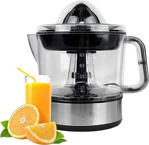 Spremiagrumi Elettrico Professionale in Acciaio Inox da 700ml - MOKEKA 2 Coni Intercambiabili, Doppia Direzione di Rotazione - Ideale per Arance e Agrumi