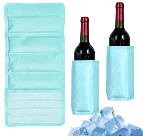Wine Cooler Sleeve, Wine Bottle Chiller Sleeve, Adjustable Gel Wine Cooler Fits All Bottle Sizes | Keep Wine Cold for Hours | Perfect for Red & White Wine, Champagne, and MoreTequila, Cooler