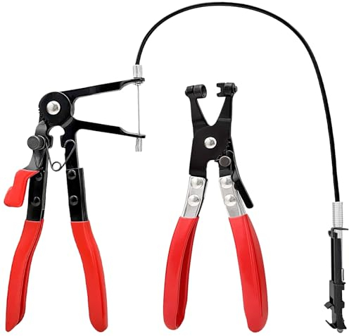 2 Pièces Pince Collier de Serrage, Pince a Collier Durite, Pince Durite Autoserrant, Pince Collier Echappement, Pince à Colliers d’échappement Flexible avec 650mm pour L'installation et Retrait