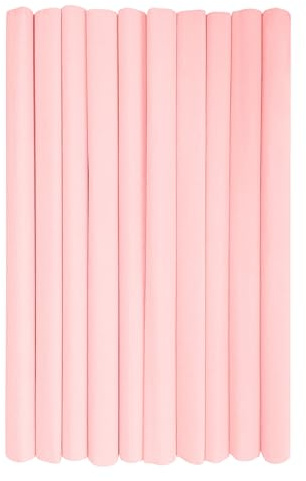 Interdruk - Rotoli di carta crespa per bambini, fai da te e decorazioni - Confezione da 10 bobine (50 cm x 200 cm, 28 g/m2) - 34 rosa cipria pastello