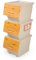 Parpalinam 3x12L Set Aufbewahrungsbox mit Deckel und Rollen, stapelbare Aufbewahrungsboxen, hochwertige Kartoffel Ordnungsboxen, BPA-freier und lebensmittelechter Organizer (Bambus/Beige)