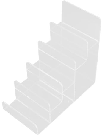 MAGICLULU Espositore Acrilico a 5 Livelli per Portafogli e Portamonete, Organizer da Tavolo Resistente e Trasparente, per Negozi e Guardaroba Spazi di 3,5 Cm i Ripiani