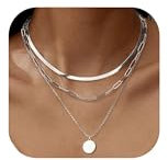 Adramata Kette für Damen Stapelbare Halsketten Damen Edelstahl Ketten Goldkette Silberkette Damen