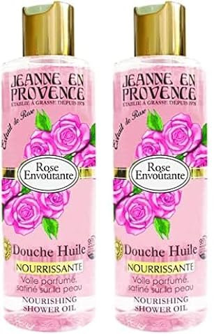 JEANNE EN PROVENCE - Douche Huile Rose Envoûtante - Nettoie, Nourrit & Parfume - Gel Douche Pour Peaux Sèches - 95% d'Ingrédients d'Origine Naturelle - Fabriqué en France à Grasse - 250 ml (Lot de 2)