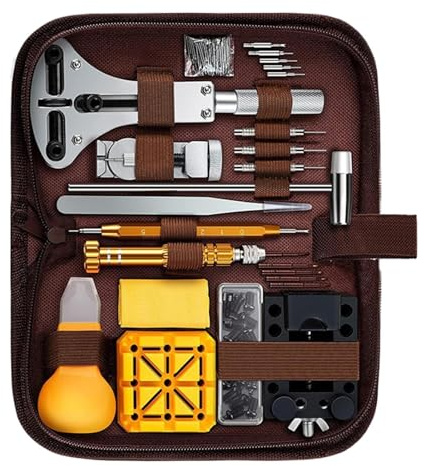 Générique Kit di riparazione di orologi – apre cassa per orologi con strumento a molle – Set antiruggine con custodia di trasporto per gioielli telefono computer casa e viaggio