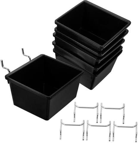 Garneck 6 Ensembles Bacs de Rangement Plastique avec Crochets pour Panneaux Perforés Lot de Accessoires Pratiques pour Atelier Garage et Salle de Création