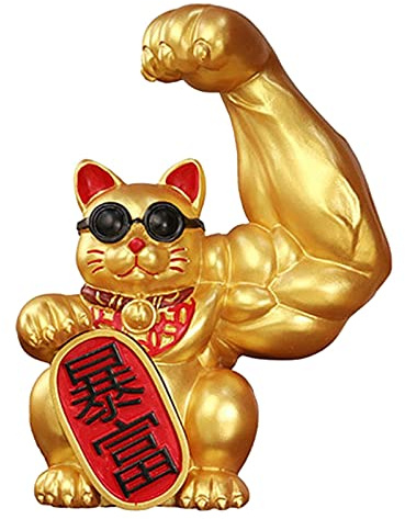 Kodxylytix Figura de brazo gigante de gato de la suerte, decoración de regalo, adorno de Feng Shui