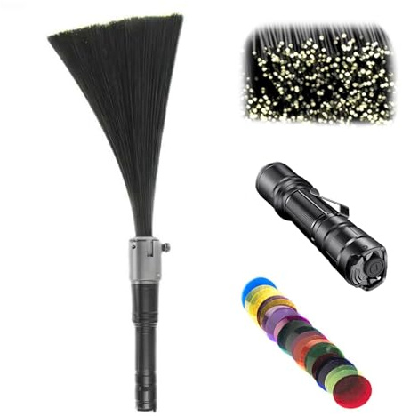 Kit de pinceaux de peinture lumineuse avec fibre optique ultra fine, lampe de poche 1300 lumens, 12 filtres de couleur pour photographie créative
