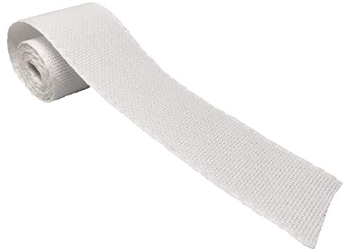 Delicatela Stoffband für Kreuzstich, 14 ct, 100 % Baumwolle, zum individuellen Gestalten von Handtüchern oder Stoffbeuteln, 50 mm breit, 3 Meter, Weiß