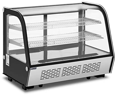 Royal Catering RCCC-160ST Kühlvitrine 160 L 3 Ebenen Edelstahl Kühltheke Kuchenvitrine Kuchentheke kalte Theke