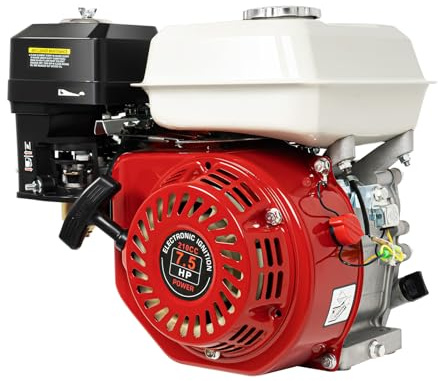6.5HP 160CC Horizontal Shaft Gas Engine GX160 Gas Motor Engine Replacement, 4 Stroke OHV Gas Motor with Pull Start, 3600RPM Air Cooled Single Cylinder Gas Engine for Go Kart