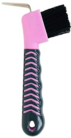 York Hufkratzer für Pferde mit Gummigriff Grooming Tools Rutschfester Gummigriff (rosa)