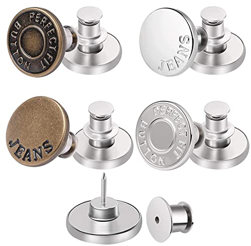 Jeans Knöpfe Knopf Metall 17mm Jeans Knopf Set Ersatz Knopf Verstellbare Jeansknöpfe Jeansknopf Reparaturset 20 Stück