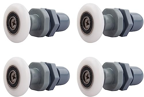 Qikuver Duschkabine Rollen Schiebetür Rollen Ersatzteile Duschkabinen Glastürrolle 4 Stück Ersatzrollen für Duschtür Rollen Duschkabinen Rollen Badezimmer Zubehör (25MM)