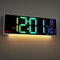 Maxstar Digital 16.2 Zoll Wanduhr Groß LED Display,mit 8 RGB Farben,Temperatur,4-stufiger Helligkeitsdimmer,Nachtlicht,12/24 Stunden,Auto Sommerzeit für Wohnzimmer Küche Büro Gym