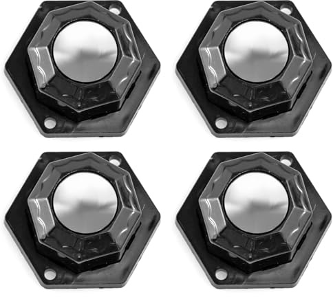 4 Ball Bearing Rollers,360º Swivel Universal Ball Casters,200 lb.Self-Adhesive Mini Casters,Self-Adhesive Casters for Trash Cans,Storage Cabinets,Small Furniture Appliances (Black)