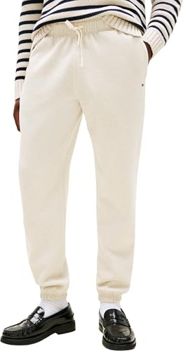 Tommy Hilfiger Uomo Pantaloni da Jogging Essential Fleece con Coulisse, Beige (Heathered Oatmilk), XL