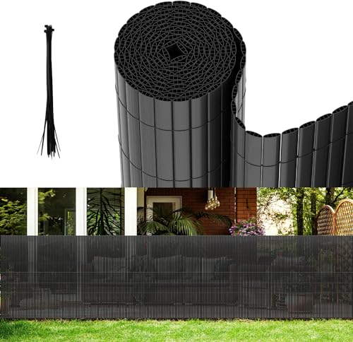 Vigevee Canisse en PVC, Brise Vue en PVC Renforcement en 3 Poids, Clôture Jardin, Résistant aux intempéries, Intimité pour Jardin, Balcon, Piscine, terrasse, 80 x 500 cm, Gris