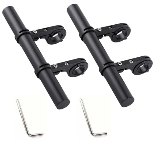 VZU Extensión de manillar de bicicleta, 2 unidades, accesorios para manillar de bicicleta, de aleación de aluminio, extensor de manillar de bicicleta, 20 cm con destornillador para bicicleta de