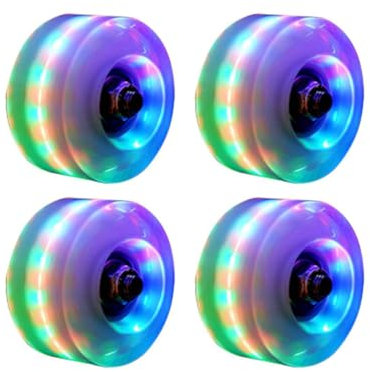 Ieron LED-Leuchtroller, Flash-Skate-Räder, 4er-Pack leuchtende Leuchten mit Skate-Roller, Kugellager, Quad-Rollschuh-Räder für zweireihiges Skaten, Skateboard