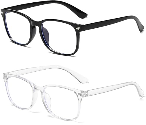 2PCS Blue Light Blocking Glasses, Lightweight Reading Glasses Women and Men Vintage Frame Computer Screen Gaming TV Phones Blue Light Glasses Anti Eyestrain Headache Blue Blocking Eyeglasses Unisex