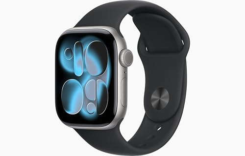 Apple Watch Series 11 [GPS, 42mm] Cassa Grigio Siderale in Alluminio con Cinturino Sport Nero, S/M (Ricondizionato)