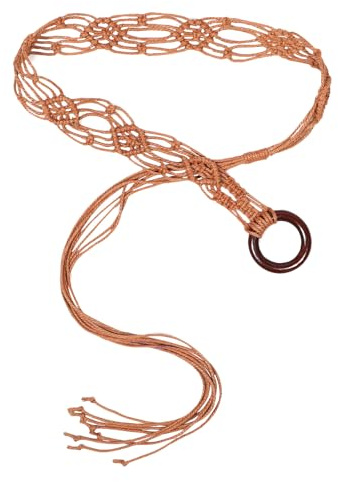 TOGEVAL Cintura Intrecciata con Frange da Donna, Corda in Cotone e Lino con Fiocco, Accessorio Moda per Vestiti Eleganti e Casual, Stile Boho per Feste e Appuntamenti