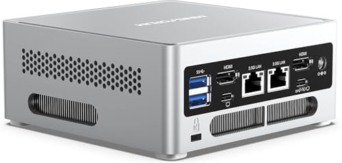 MINISFORUM NAB6 Lite Mini PC con Intel Core i5-12600H, 16 GB de RAM DDR4, SSD PCIe 4.0 de 512 GB, 12 núcleos / 16 Hilos hasta 4,5 GHz, Doble LAN 2,5G, Wi-Fi 6, Bluetooth 5.2, 2× HDMI, 7× USB