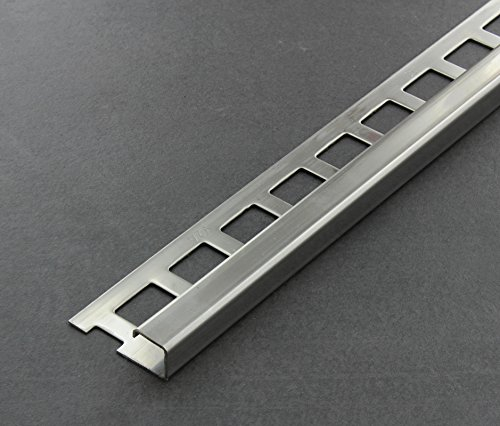Fliesenschiene, Fliesenprofil, Quadratprofil, Edelstahl (V2A) glänzend, Länge 2,50 m 11 mm Höhe 5 Stück Setpreis