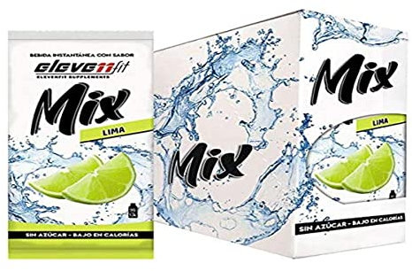 Eleven Fit Mix Instantáneo Sabor Lima | Prepara 1.5L de Bebida Saludable, Sin Azúcar y Baja en Calorías | Ideal para Mezclar con Agua y Mejorar tu Dieta | Caja de 24 Sobres