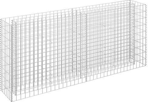 vidaXL Gabion Raised Bed Flower Bed Plants Garden Patio Outdoor Backyard Planter Galvanised Steel 180 x 30 x 90 cm