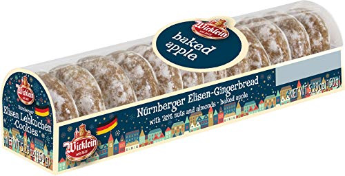 Wicklein Mini Elisen Lebkuchen Baked Apple - German Holiday Cookie, 25% Nuts, 5.3 oz