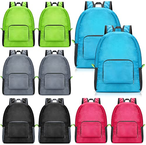 Jexine 10 Pcs Backpacks in Bulk 16.5 Inches Back Pack Basic Backpack for Adult Lightweight Outdoor Travel Book Bags(Multicolor)