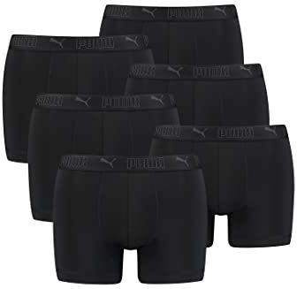 PUMA Boxershorts Herren 6er Pack Sport Mikrofaser + elastisch/Funktionsunterhosen Männer (S - XL), Farbe:Black, Bekleidungsgröße:L