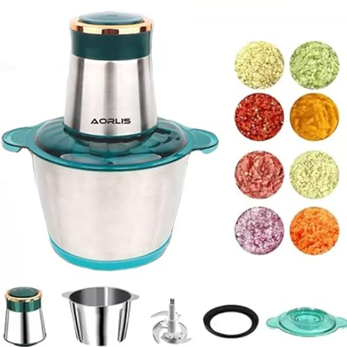 Tritatutto Multifunzione Elettrico da 300W, Ciotola capacità 3L,2 velocità Regolabile, Mini frullatore Carne, Verdura, Frutta con Lame in Acciaio Inox, Piccolo Robot da Cucina, 26,5x19 cm