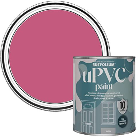 Rust-Oleum Pink uPVC Door and Window Paint In Satin Finish - Raspberry Ripple 750ml
