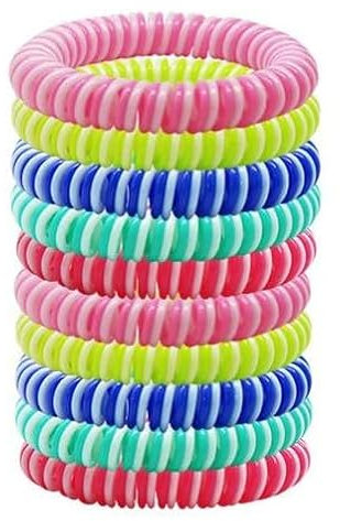 10 Mosquito Insect Repellent Bracelets for Adult or Children Bands for Outdoor Camping, Holiday, Fishing, Hiking (Deet-Free, 100% Natural, 240hrs use)