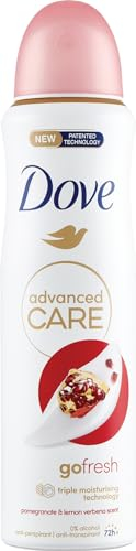 Dove Deodorante Spray Advanced Care Go Fresh Melograno, con Formula Idratante e Delicata sulla Pelle, Senza Alcol, Pelle Asciutta Fino a 72 Ore, Deodorante Uomo e Donna, 150ml