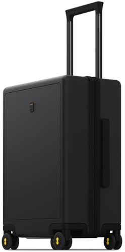 LEVEL8 Valise Cabine Élégant Micro Diamant Structuré Design Bagages Cabine Trolley Rigide Valise de Voyage avec 4 roulettes Doubles Pivotantes et Serrure TSA(50cm, 35L, Noir)