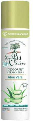 LE PETIT OLIVIER - Déodorant Fraîcheur - Aloe Vera - Efficacité Prouvée 24 h - Sans Alcool - Anti-Traces - 98% D'Origine Naturelle - Respectueux De La Peau - Fabriqué En France - 75 ml