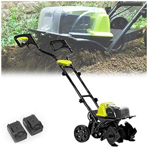 Motobineuse de Jardin, motoculteur sans Fil, motobineuse de Jardin sans Fil avec Batterie Rechargeable et Chargeur de Travail du Sol, Profondeur 18 cm, Largeur des Terres cultivées