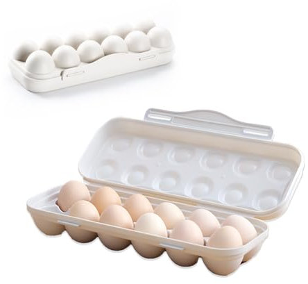 Onperpoe Eierbehälter für Kühlschrank Aufbewahrungsbox mit 12 Eier Eierbox aus BPA- freiem Kunststoff Transparent Eier Transportbox Eier Behälter Eierhalter für Kühlschrank Outdoor Camping