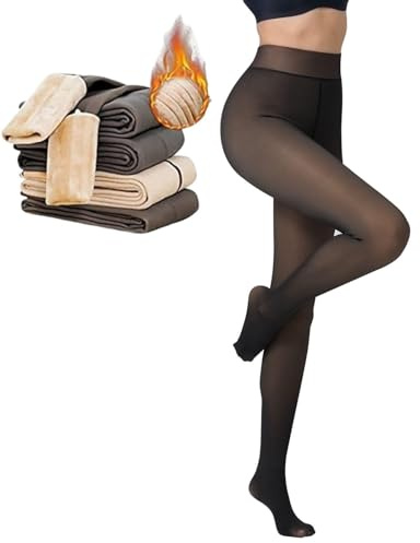 Puimentiua Collant Polaire Femme,éLasticité Legging Collant,Collants Grande Taille,leggings Polaire Femmes Effet Transparent Grande Taille S-M,L-XL,XXL Taille Leggings Femme Chaleureux